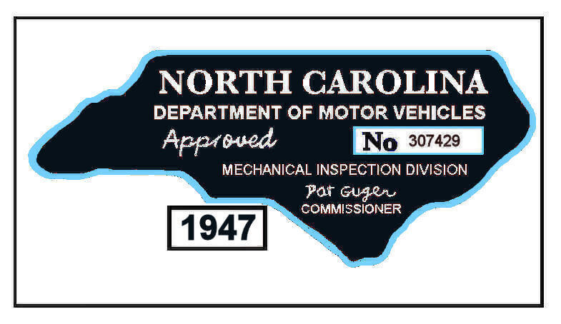 1947 North Carolina Safety Check inspection sticker